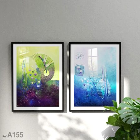 Tableau abstrait pour salon et décoration intérieure marocaine, prix pas cher