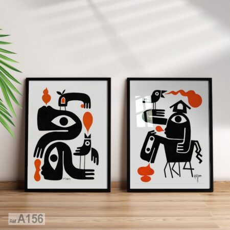 Tableau Art contemporain encadré : Style abstrait Figuratif لوحة تشكيلية