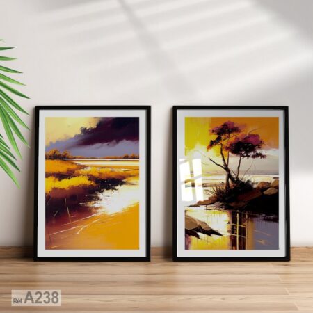 Paysage Abstrait en Décoration, tableau cadré au Maroc