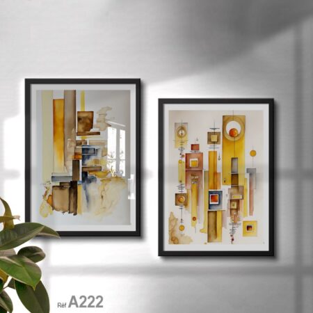 Tableau cadre décoratif, Peinture abstrait formes géométriques