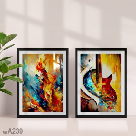 Tableau Abstraite Musique, Danse et Guitare