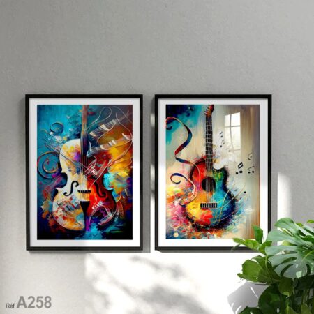 Tableau de décoration Maroc : musique, violon et guitar