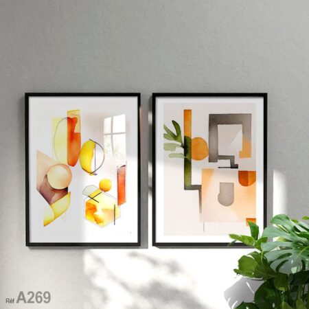 Tableau de décoration vendu au Maroc, Formes géométriques abstraites