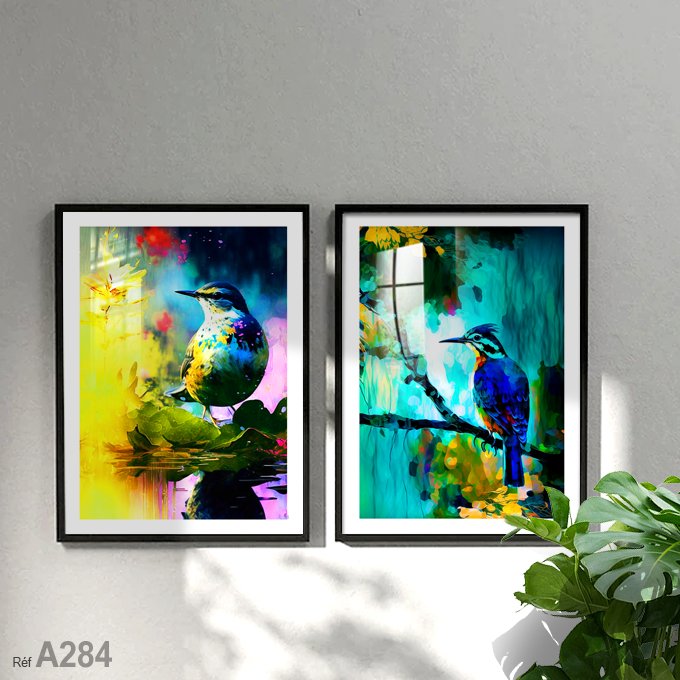Birds Painting Morocco for sale, vente tableau oiseau au Maroc
