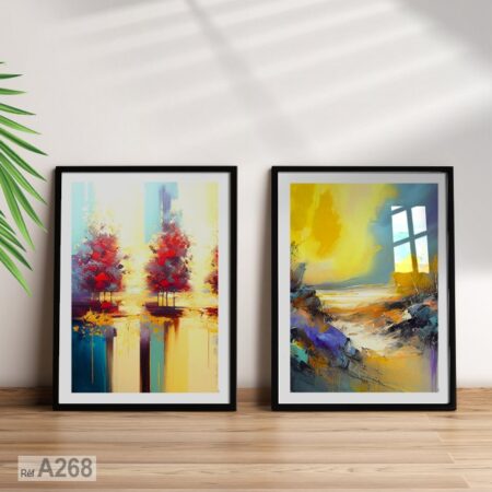 peinture d’arbres et paysage naturel abstrait, prix de vente de tableaux au Maroc