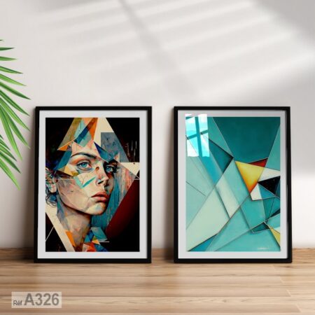 Tableau décoration design moderne au Maroc, portrait femme avec cadre en bois