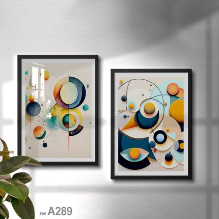 Vente tableaux décoratifs avec cadre au Maroc, formes abstraits