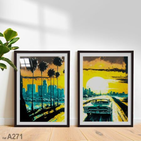 Tableau décoratif abstrait coucher de soleil, Achat en ligne Maroc