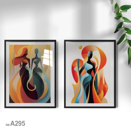 Vente en ligne Tableau décoratif Maroc Orange : fashion et beauté, silhouette femme coloré pour salon de coiffure