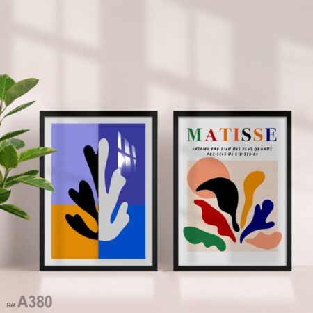 Tableau Matisse aux couleurs vives : idée déco moderne pour chambre à coucher, achat au Maroc, décoration murale à Ouzzane