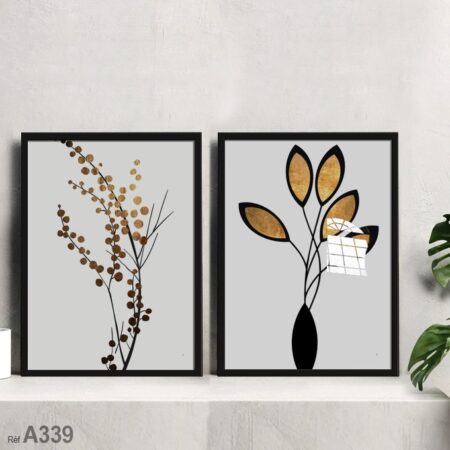tableau décoratif floral moderne en cadre bois à prix réduit au Maroc. Vente en ligne, idée decor
