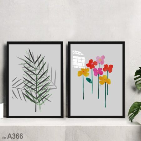 Tableau décoratif moderne Boho à Tanger et au Maroc, art minimaliste avec fleurs, idée déco unique -Décoration murale simple