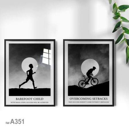 Tableau décoratif noir et blanc avec citation positive, idéal pour bureau et espace de travail, déco moderne au Maroc