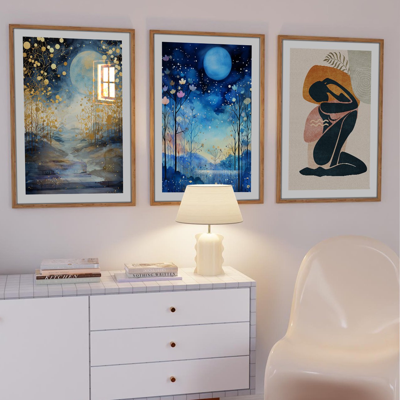 3 tableaux abstraites chambre et salon تابلوات