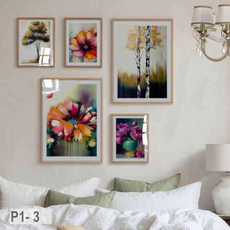 5 toiles décoratives avec cadre personnalisés :fleurs et nature féerique à prix abordables, achat de tableaux au Maroc.