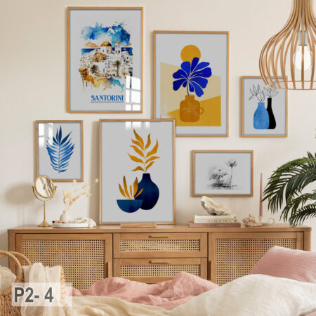 Ensemble de 6 tableaux déco minimalistes modernes pour salon et chambre & séjour, design chic, achat au Maroc.