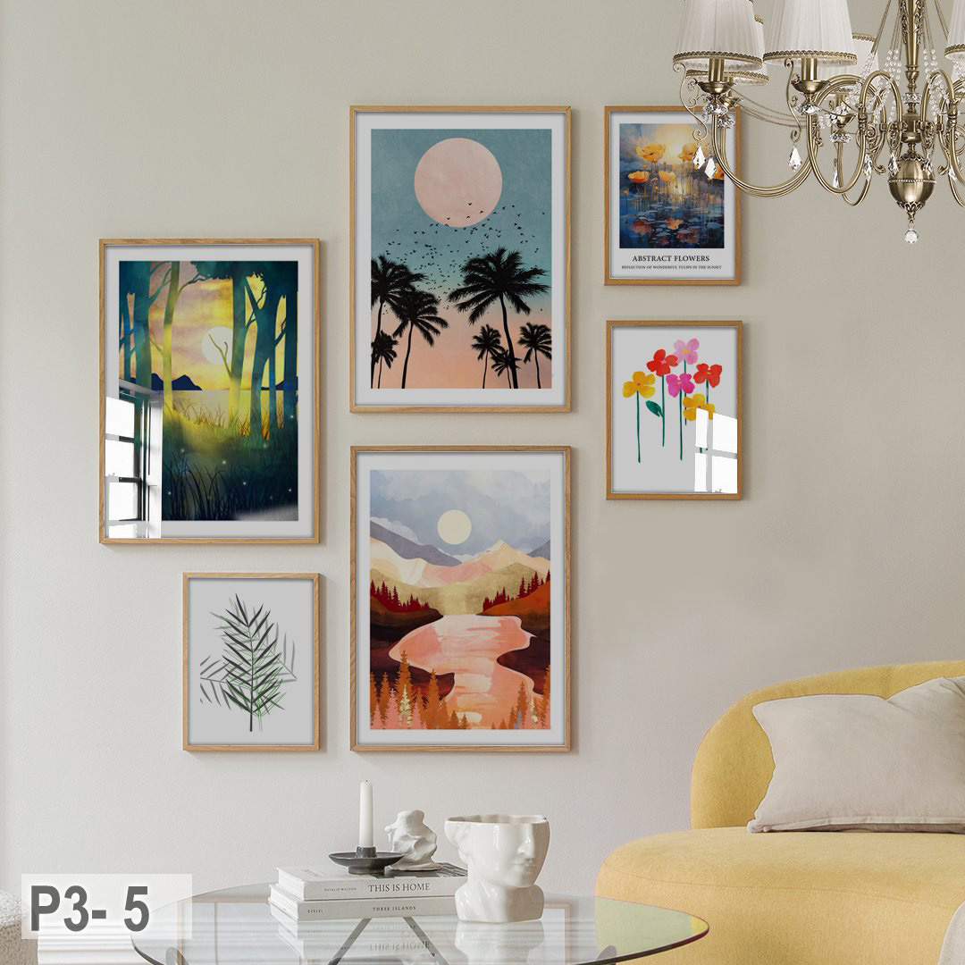 Set de 6 tableaux décore murale paysage nature P3-5 مجموعة لوحات الطبيعة