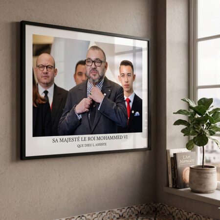 Portrait du Roi Mohammed VI & du Prince Héritier Moulay El Hassan 2018  – Tableau Décoration royale séjour, salle & bureau