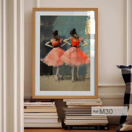 Tableau de Danseuses de ballet, peinture à l'huile classique, cadre décoratif vitré, art raffiné pour sublimer votre maison