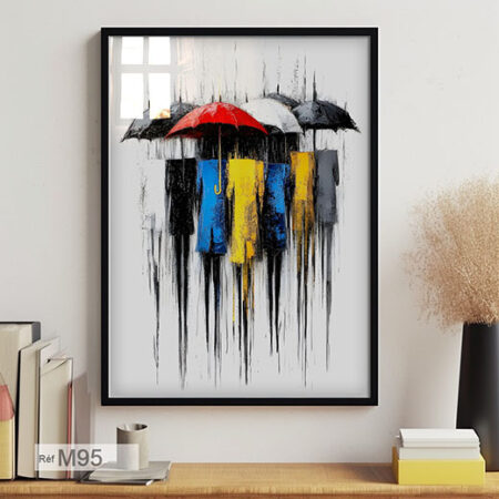 Tableau abstrait décoratif, peinture moderne de parapluie, idéal pour embellir votre salle ou chambre, couleurs vives