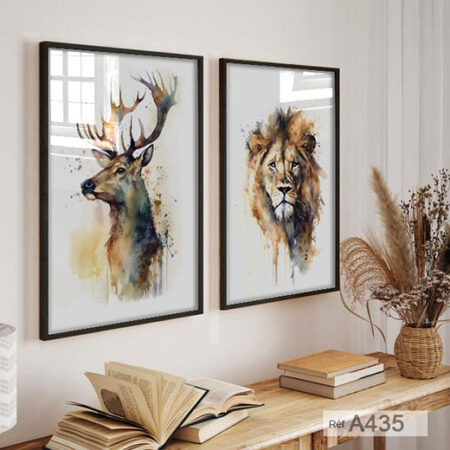 Tableaux décoratifs aquarelles, animaux sauvages, boutique en ligne Maroc - Casablanca