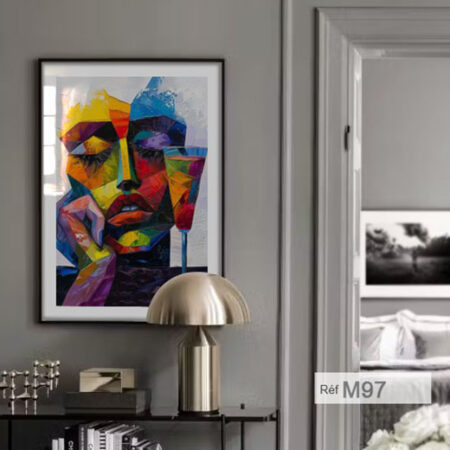 Tableaux décoratifs figuratifs, abstraits et mélancoliques aux couleurs vibrantes, peintures acryliques expressives