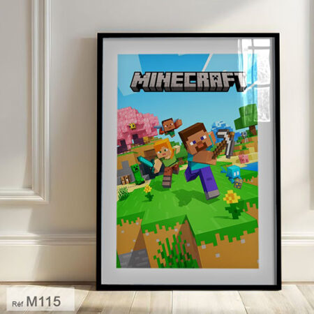 Affiche Minecraft Creeper : Tableau décoratif pour la chambre d'enfant gamer, idéal pour une décoration jeux vidéo au Maroc.