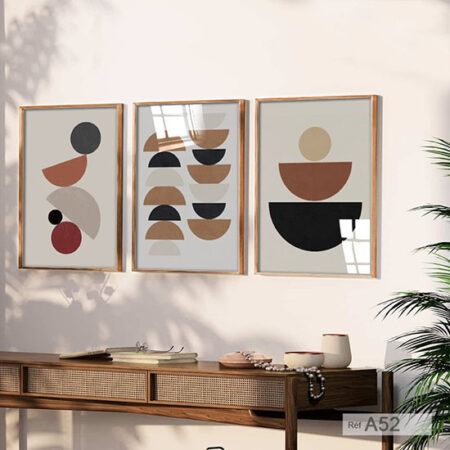 Tableaux décoratifs artistiques pour chambres adultes et enfants, avec des nuances d'ocre et de noir élégantes, wall decor au Maroc