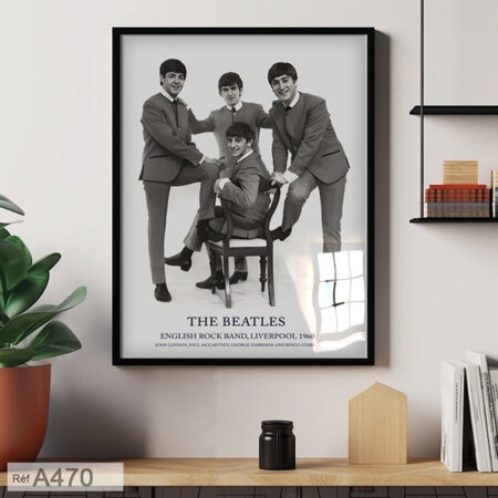 Affiche de Décoration murale au Maroc, The Beatles poster, Musique vintage dans un tableau décoratif moderne - Tirage photos personnalisés