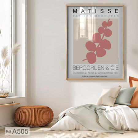 Tableaux Décoration murale salon & salle de réception couleur rose soft, Impression d'Art Matisse Moderne au Maroc, vente & livraison gratuite