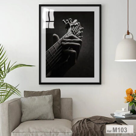 Tableaux décoratif Guitare électrique noir et blanc, Décoration murale musique, rock et moderne. chambre & bureau au Maroc