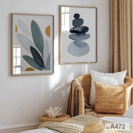 vente au Maroc: 2 tableaux impressions d'art minimaliste de la nature, décor salon et chambres à couchers moderne