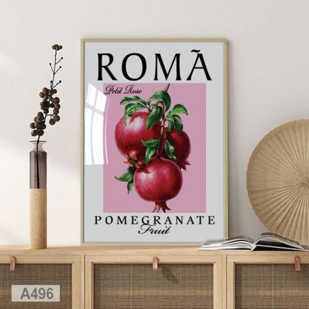 Décoration Murale pour cuisine et restaurant: Affiche Vintage Romã Petit Rose & Grenades, vente en ligne au Maroc - casablanca