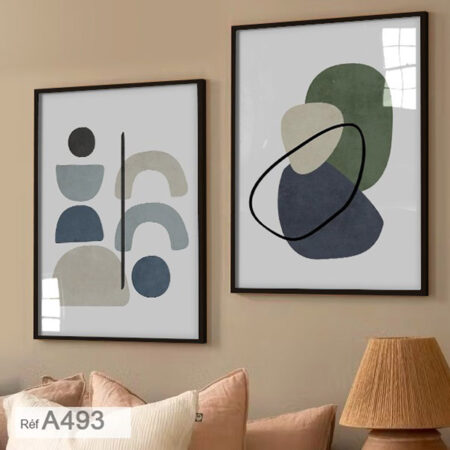 2 Tableaux Abstraits Modernes, Décoration Murale, minimaliste, Design Scandinave vendu au Maroc