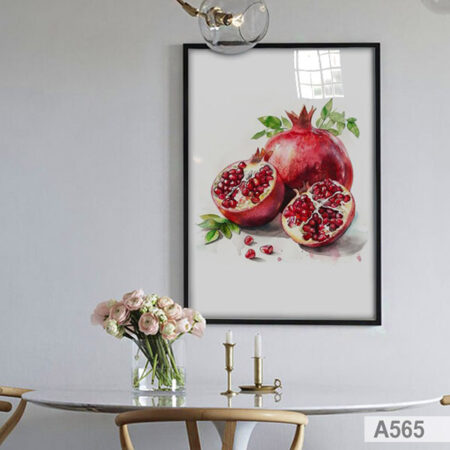Tableau Art Mural Nature Morte Fruit Grenades Aquarelle, decoration Fraîcheur Fruit cuisine & restaurant ou fat food au Maroc ديكور المطبخ