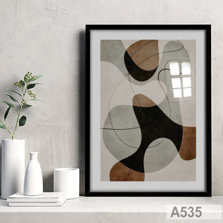 Décoration murale, tableau d'impression d'art abstrait encadrée, lignes noires et gris, salon & chambre moderne لوحات ديكور حديث