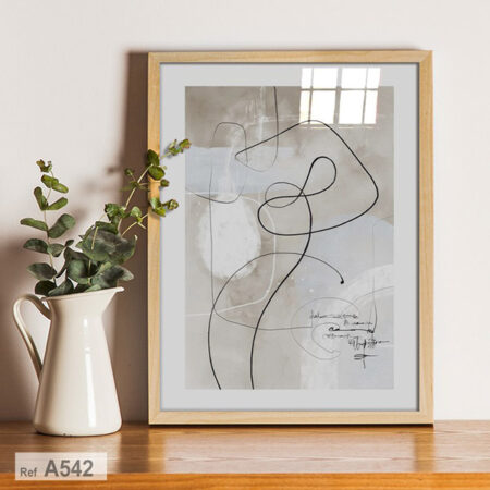 Achat en ligne Tableau décoratif: Lignes Abstraites Douces simple gris sur table de nuit, Petite & grande format au Maroc depuis Casablanca
