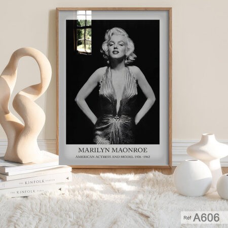 Photographie de Marilyn Monroe Affiche- Poster d'Hollywood encadré au Maroc, tableau romantique dans votre chambre ou séjour, salon de coiffure à Casablanca