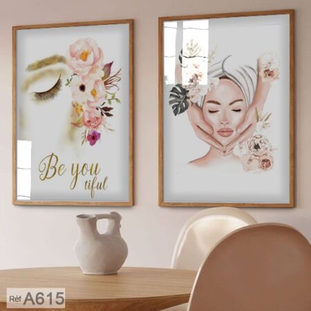 Deux Tableaux Décoratifs Spa et salon de Beauté & esthétique, Cadres Déco Chambre ou Salon Bien-être & Fleurs au Maroc depuis Casablanca