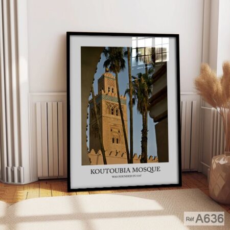 Achat en ligne: Tableau Mosquée Koutoubia Marrakech - Affiche Décorative bureau & chambre Maroc لوحات و صور من مراكش