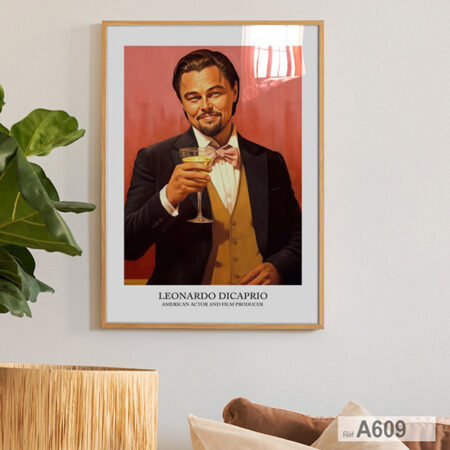 Tableau décoratif : Poster Leonardo DiCaprio - Icône du Cinéma hollywoodien Américain, Portrait encadré