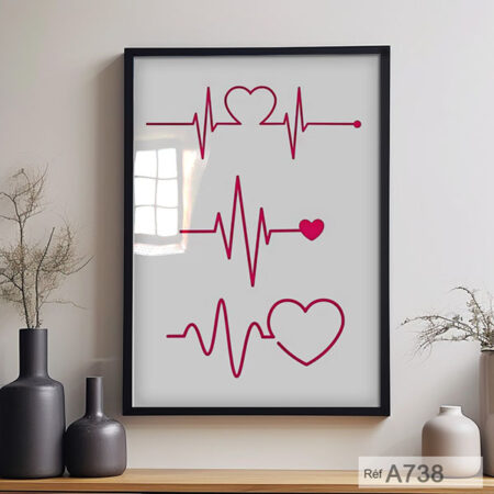 Affiche murale cabinet de médecin cardiologue, rythme cardiaque du cœur, Tableau de l'art médical - vente au Maroc Depuis Casablanca