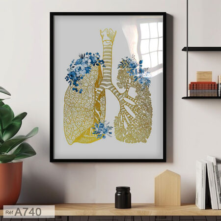 Décoration Murale bureau & cabinet, Organes : anatomie Poumons et Fleurs - Posters Médicale Artistique pour Étudiants en Médecine Maroc