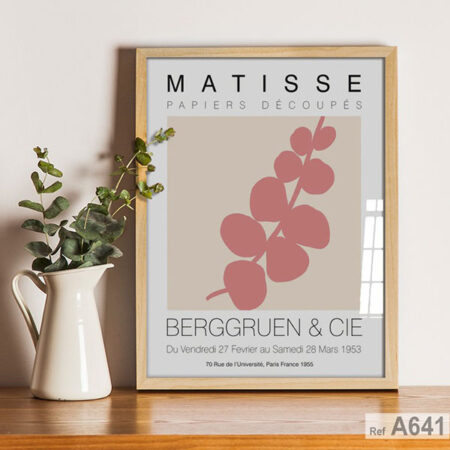 Décor Murale Matisse rose pastel, Tableau décoratif minimaliste chic et moderne لوحة جدارية