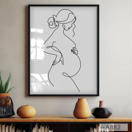 Tableau décoration au Maroc : Affiche Femme Enceinte - Art Minimaliste Grossesse | Décoration Murale sage femme & salle de médecin gynécologie