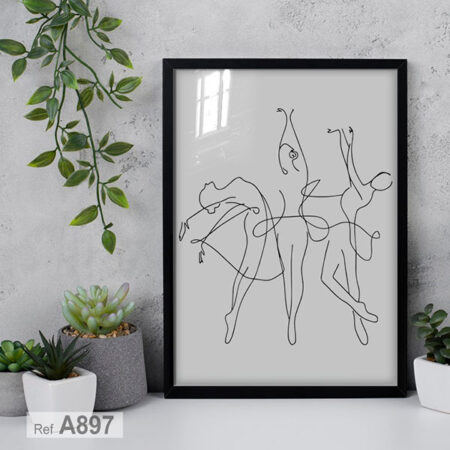 Tableau filles Danseuses Line Art Maroc | Déco Murale Artistique simple et minimaliste - meilleurs prix