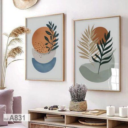 Tableaux artistiques de feuilles et plantes – Décor naturel chambre à coucher é séjours, livraison Rabat, Marrakech .. et tout le Maroc depuis Casablanca