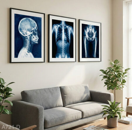 Art Mural Anatomique Radiographique Floral, Tableaux Médicaux avec cadre et Plexiglas, Déco Cabinet Médecin Maroc- Livraison Casablanca