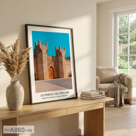 Architecture Marocaine : Tableau Portail de Chellah rabat de Rabat, living room wall decoration لوحة باب شالة التاريخي