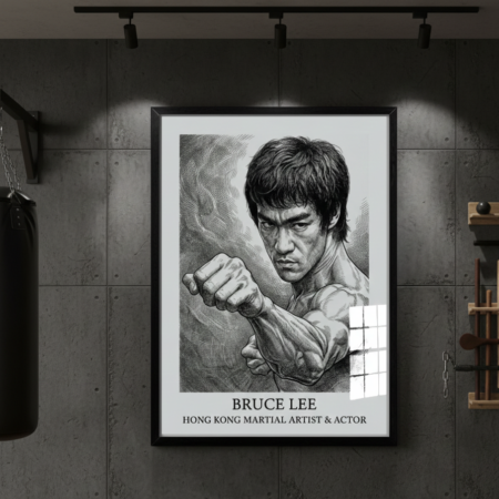 Tableau décoratif art martiaux Poster au Maroc, Bruce Lee Portrait : Déco Salle de Sport & Chambre garçon Ado